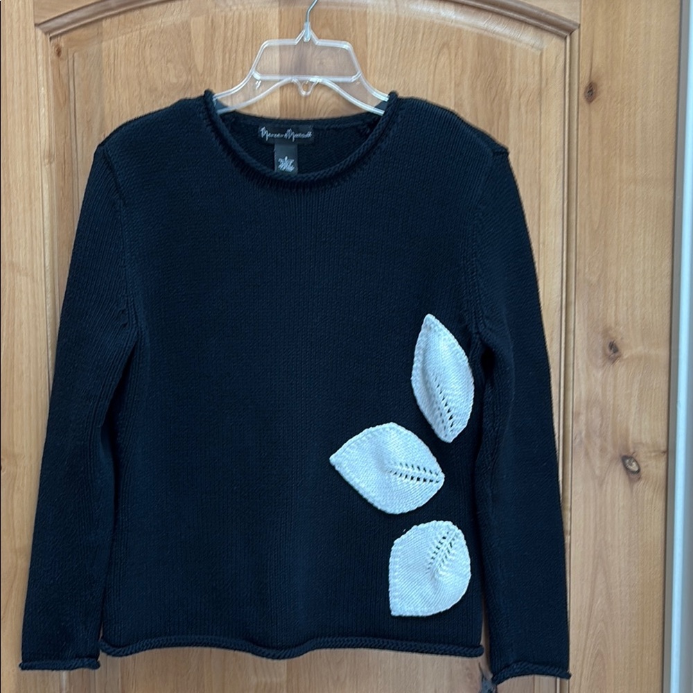 Mercer & Madison Black and White Crew Neck Sweater